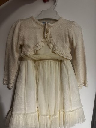 Vestido de celebración para niña beige