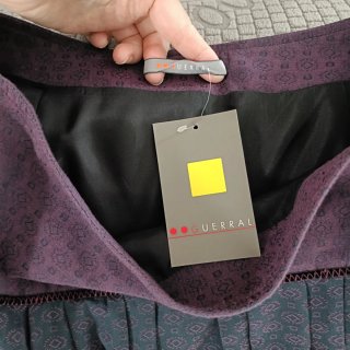 Falda Guerral Talla 44 Pliegues Morado Gris. NUEVA