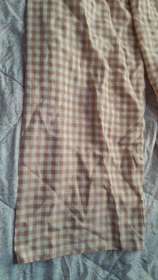 Pantaloni T40 a quadri vichy pesca