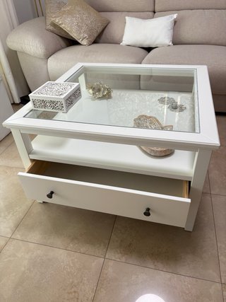 Mesa de centro Ikea cristal y madera