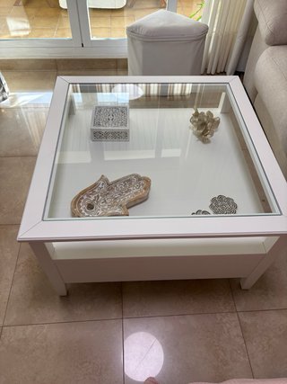 Mesa de centro Ikea cristal y madera