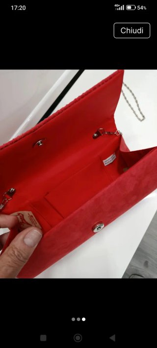 Pochette elegante velluto rossa