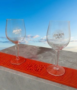 Set 2 Bicchieri Aperol Spritz e Tappetino Original