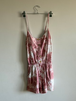 Mono corto tie-dye rosa y blanco