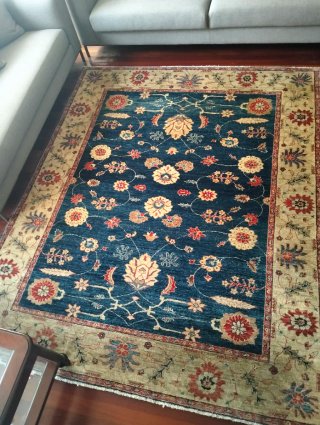 Alfombra Persa Lana Beige y Azul