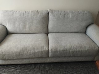 Sofá 3 plazas beige/gris