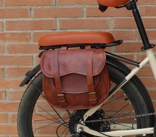 Borsa da sella in cuoio per bici