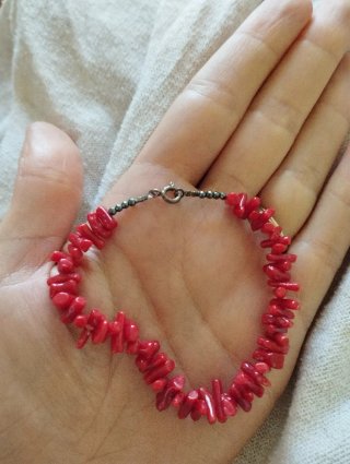 Pulsera C. Rojo y Plata