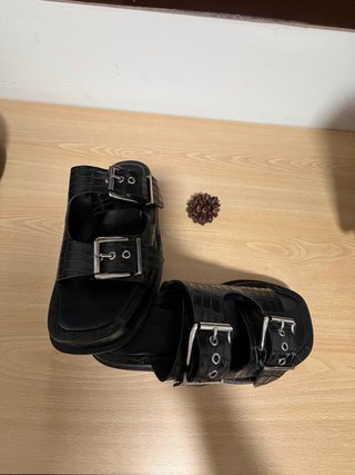 Sandalias Topshop Negras Hebilla Talla 38