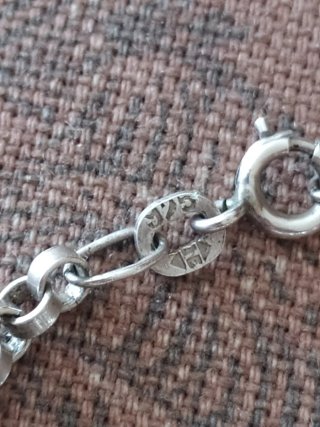 Colgante  engarzado de plata y cadena plata 925