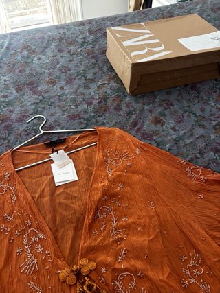 Kaftán Zara Naranja Talla M
