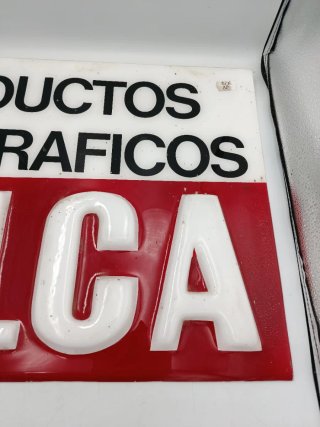 CARTEL PUBLICITARIO EN RELIEVE VALCA