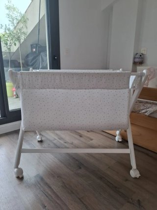 Minicuna Tijera Plegable Madera con Ruedas