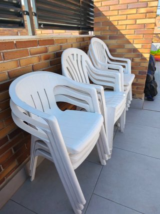 Sillas de jardín apilables de plástico