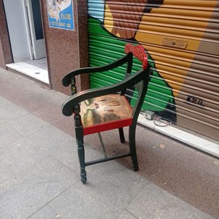 Mesa y Silla Madera Maciza Pintada