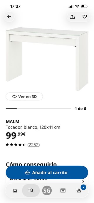 Tocador Blanco Ikea Malm - Como Nuevo