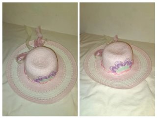 Sombrero Ñanduti Rosa y Morado