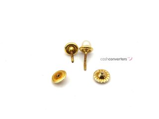 pendientes oro 18k con piedra con perla