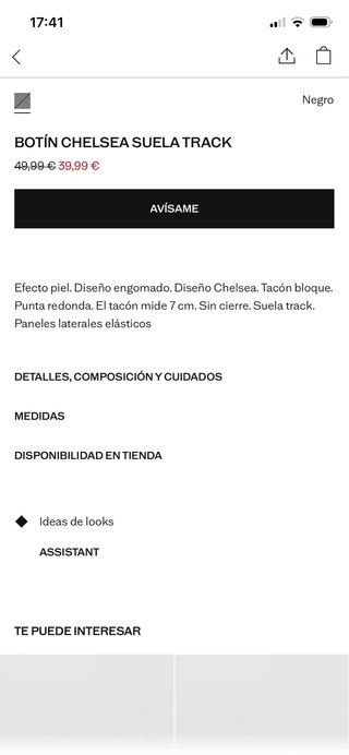Botín Chelsea Mango Suela Track Negro