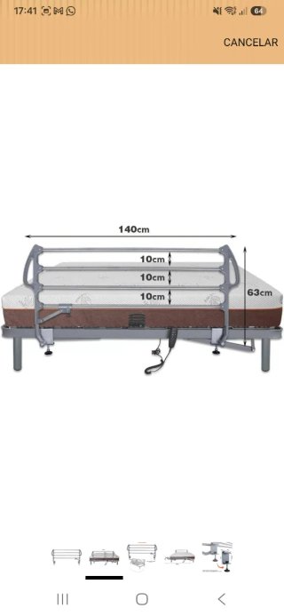 Barandilla de Cama para Seguridad cama adultos.
