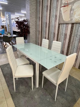 Mesa de comedor extensible cristal y metal