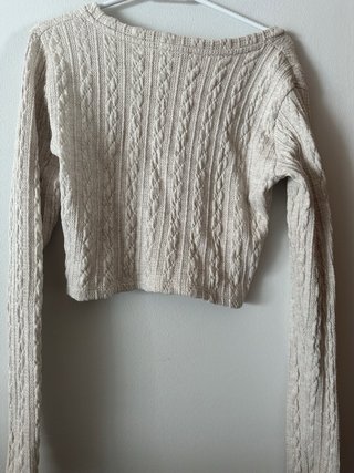 Chaqueta punto beige / Cárdigan corto trenzado