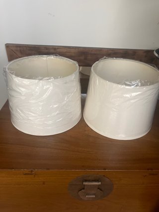 2 Pantallas de lámpara beige tela