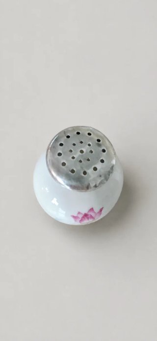 Salero Vintage Porcela Plata 925