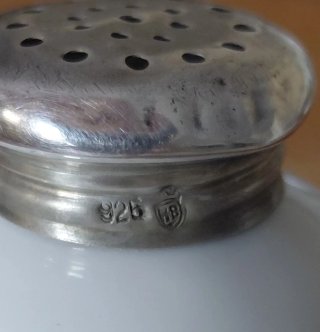 Salero Vintage Porcela Plata 925
