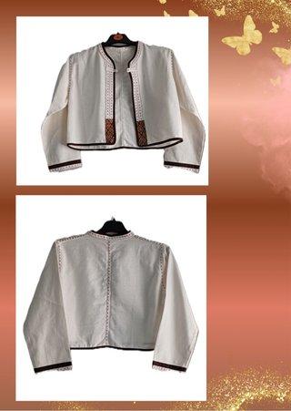 Chaqueta Bolero Blanco Bordado Talla Única