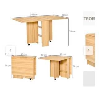 Mesa extensible y silla madera