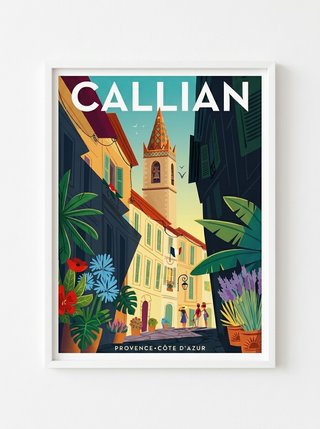 Lámina Callian Provence Viaje Retro Poster Cuadro