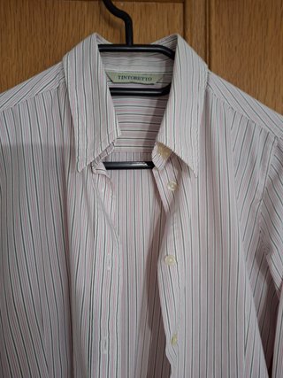 Camisa mujer Tintoretto. Talla S. Negro/gris/rosa