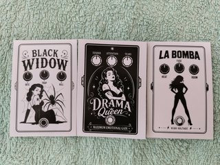 Pedales de guitarra Pin-Up Noir (3 Pegatinas)