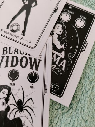 Pedales de guitarra Pin-Up Noir (3 Pegatinas)