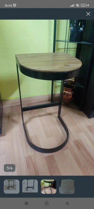 Banqueta industrial metal y madera