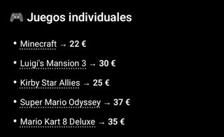 JUEGOS NINTENDO SWITCH