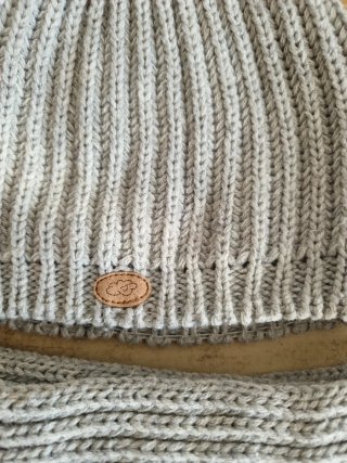 Gorro y bufanda de punto gris niño o niña