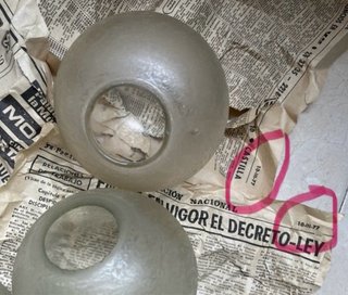2 Apliques de pared dorados antiguos mas globo