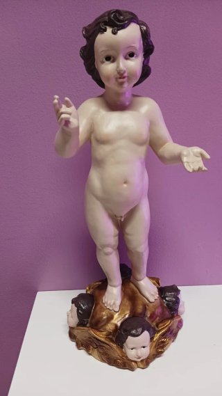 Niño Jesús 60cm con Base de Angeles Resina