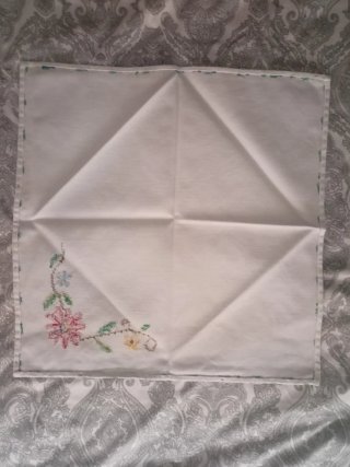 6 Servilletas bordadas a mano punto de cruz