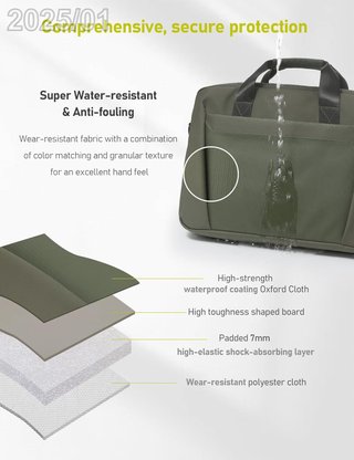 GAOCHY Bolso Maletin Hombro Portatil 13-14" Verde