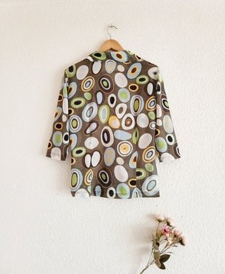 Camisa Gasa Estampada Verde Talla LXL
