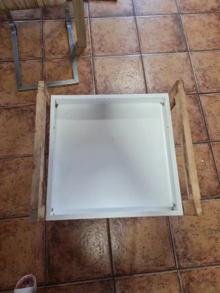 Estantería auxiliar madera y blanco