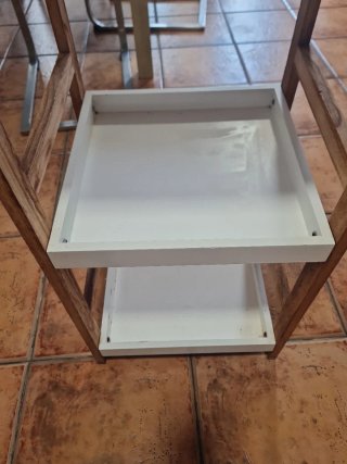 Estantería auxiliar madera y blanco