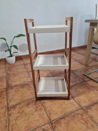 Estantería auxiliar madera y blanco
