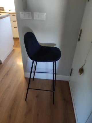 Seis Taburetes Altos Metálicos Terciopelo