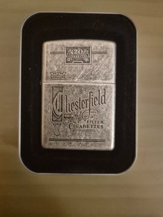 Mechero Zippo Antique Silver Plate Chesterfield