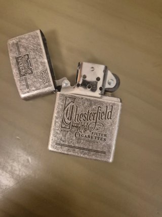Mechero Zippo Antique Silver Plate Chesterfield