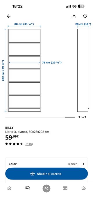 Librería BILLY IKEA efecto roble